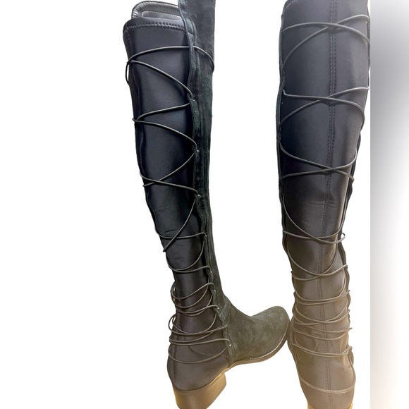 Schutz brand over the knee suede boots w/ lace up the back size 7.5 leather - Picture 4 of 7